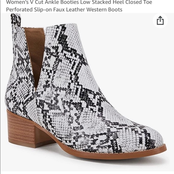 Laicigo Boots snakeskin pattern black gray & white size 7 - Picture 2 of 9